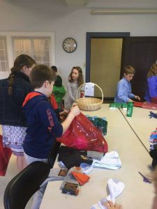 Good Shepherd's Club making Ditty Bags & Christmas Cards